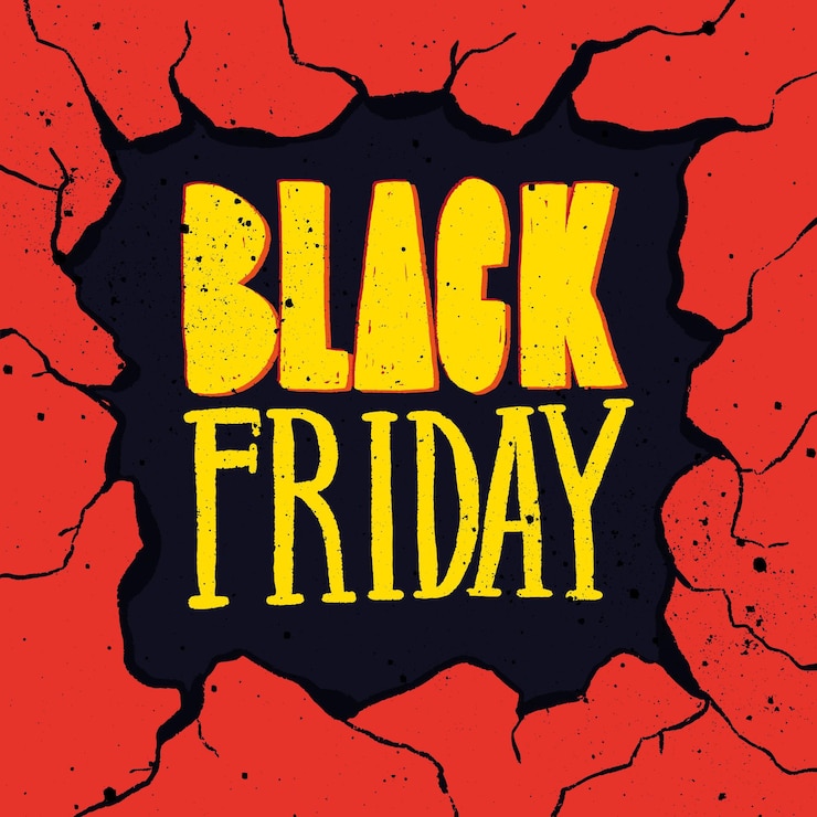 Vector Gratis huruf black friday yang digambar tangan