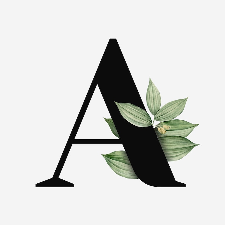Vector Gratis huruf kapital botani a