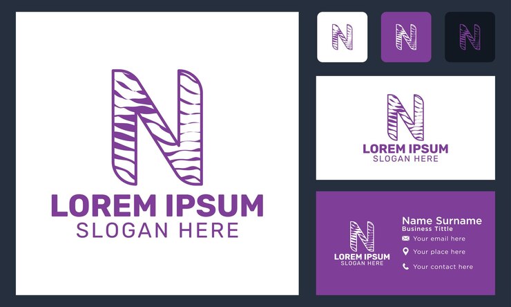 Vector Gratis huruf monogram awal n desain vektor logo kulit binatang