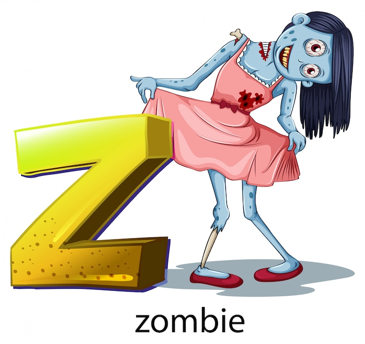 Vector Gratis huruf z untuk zombie