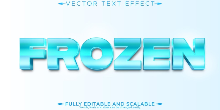 Vector Gratis ice text effect editable iceberg and snow text style