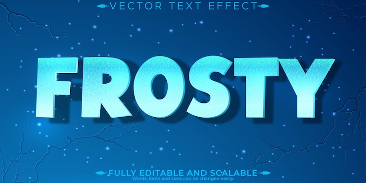 Vector Gratis ice text effect editable iceberg and snow text style