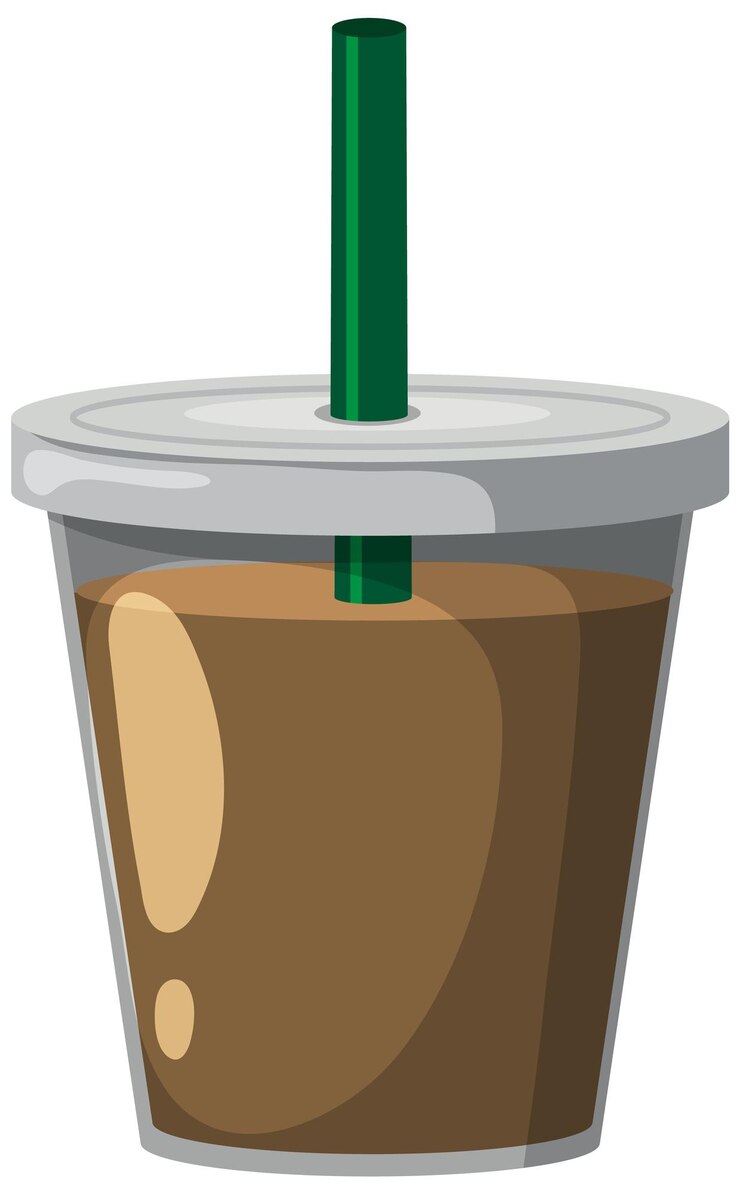 Vector Gratis iced coffee in a plastic cup