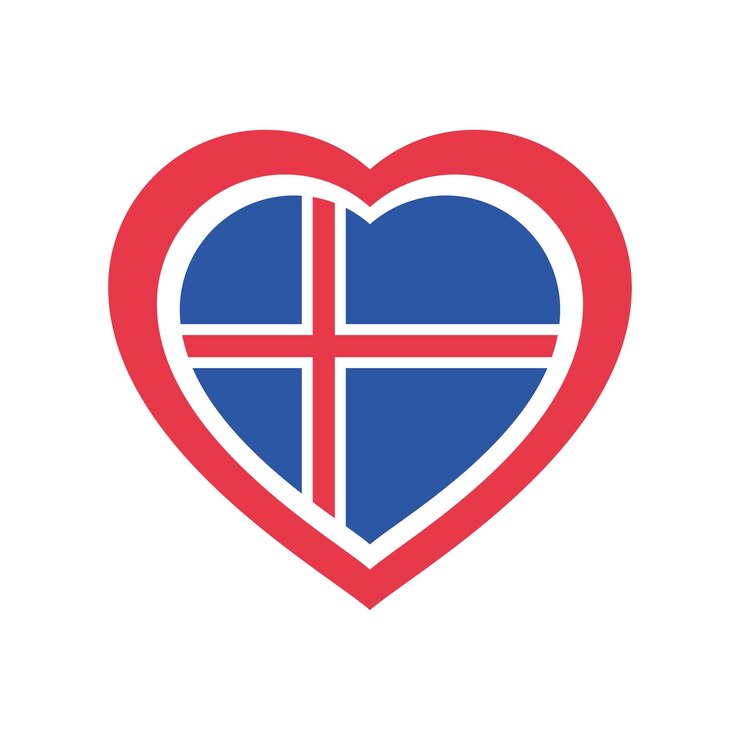 Vector Gratis iceland flag in heart