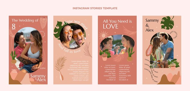 IG story pernikahan digambar tangan