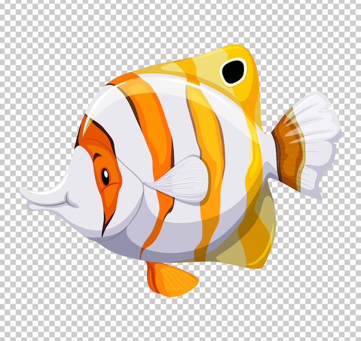 Vector Gratis ikan lucu di atas transparansi