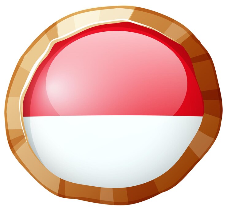 Vector Gratis ikon bulat untuk bendera indonesia