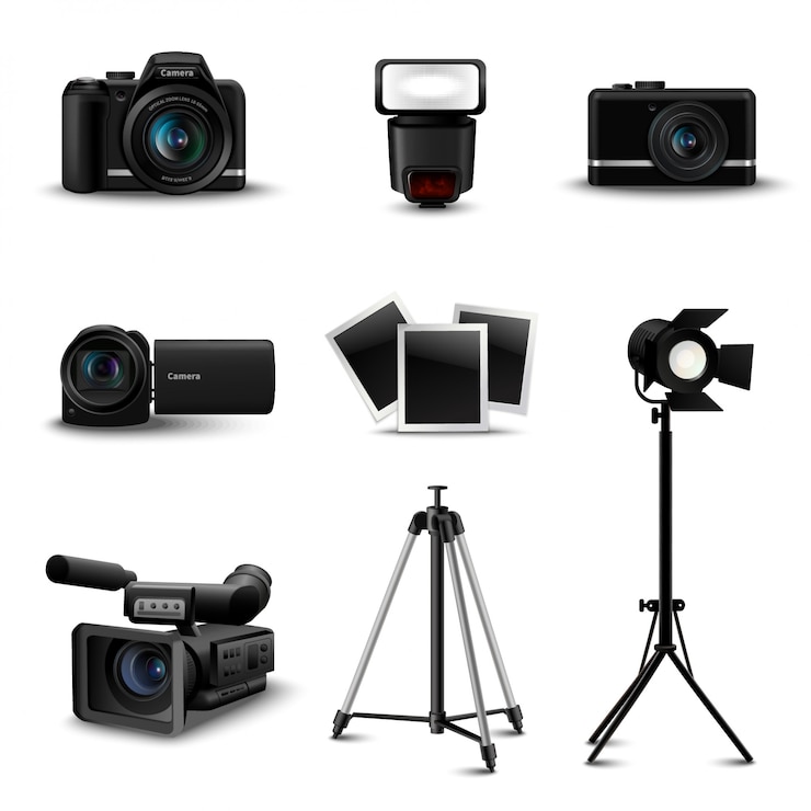 Vector Gratis ikon kamera realistis