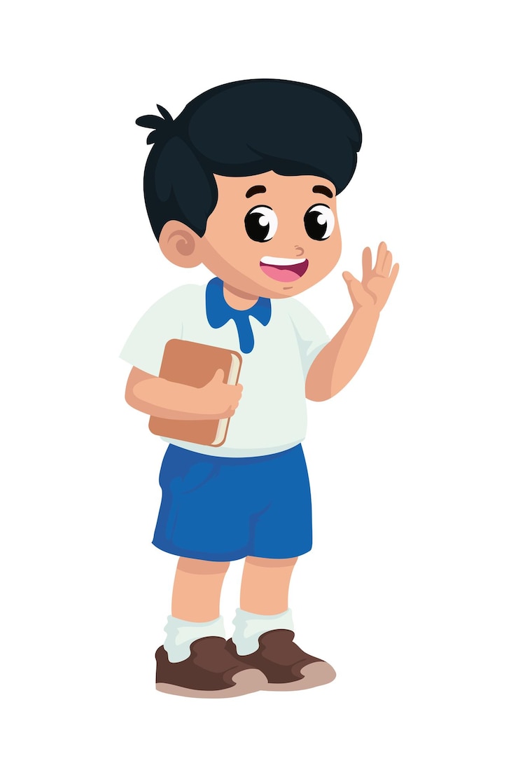 Vector Gratis ikon karakter siswa kembali ke sekolah terisolasi