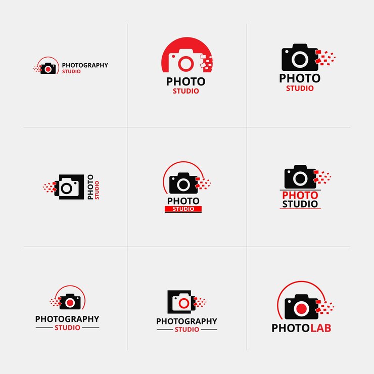 Vector Gratis ikon merah dan hitam untuk fotografer