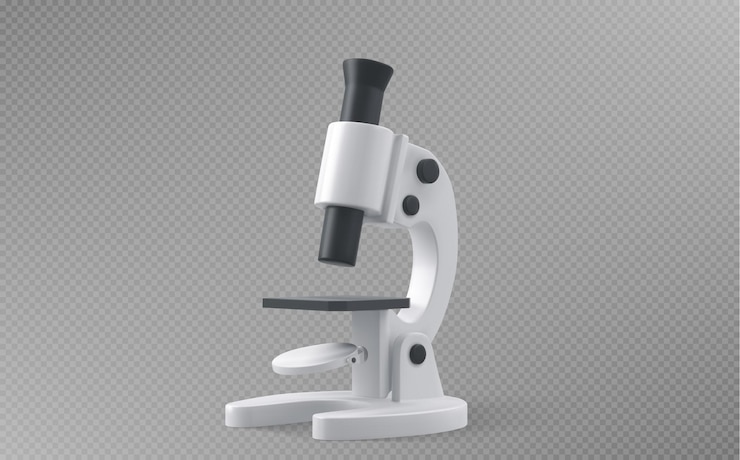 Vector Gratis ikon mikroskop sains laboratorium medis 3d