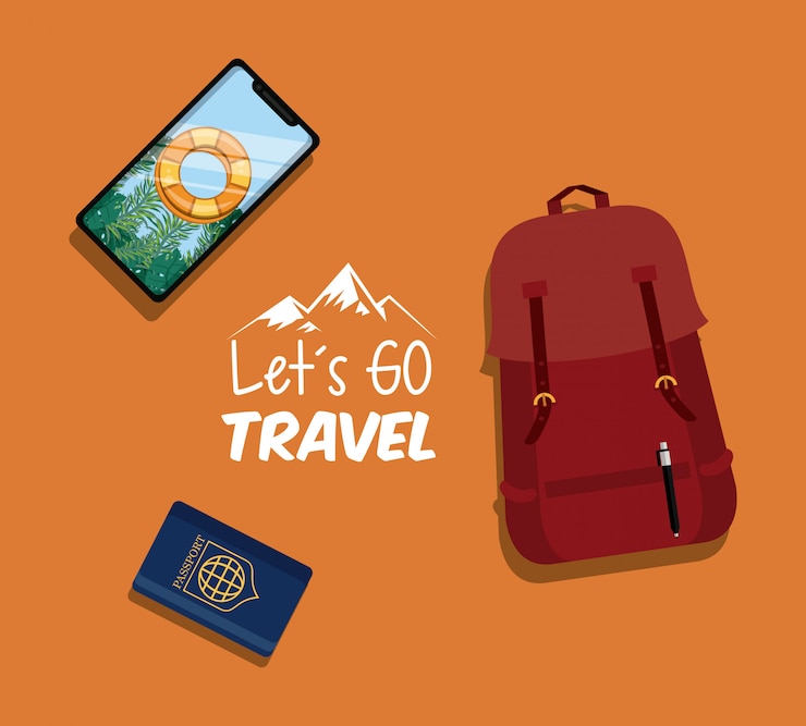 Vector Gratis ikon perjalanan wisata dan pariwisata