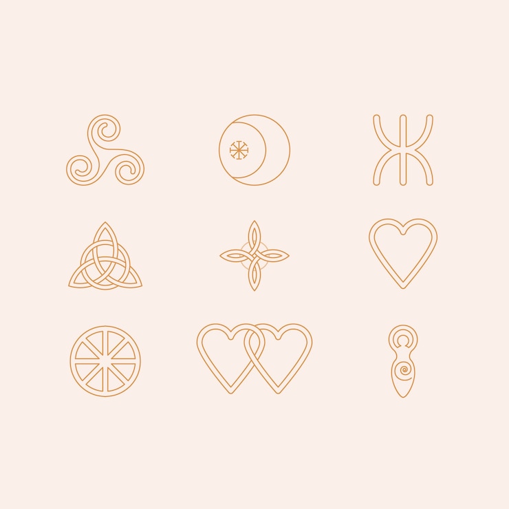 Vector Gratis ikon wiccan digambar tangan