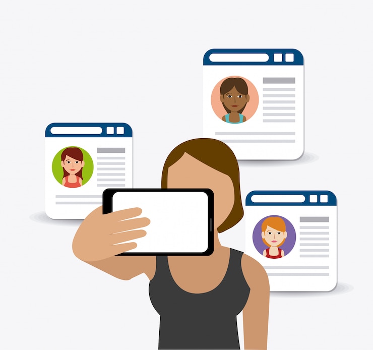 Vector Gratis ikuti saya desain tema sosial dan bisnis