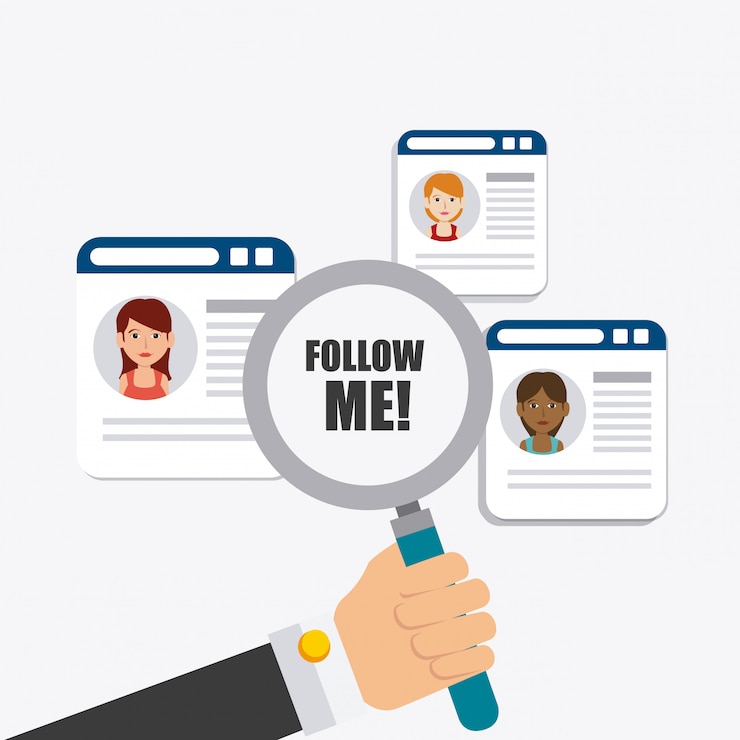 Vector Gratis ikuti saya desain tema sosial dan bisnis