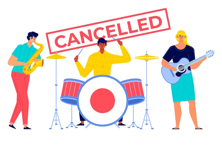 Vector Gratis illustrated cancelled musical event