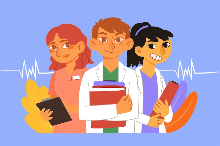 Vector Gratis illustrated health professional team