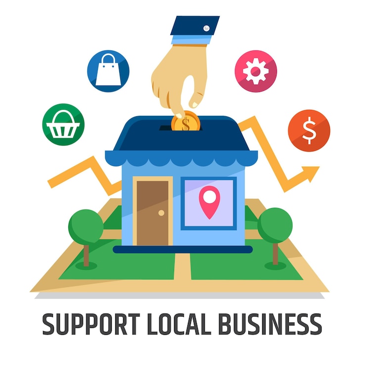Vector Gratis illustration concept support local business