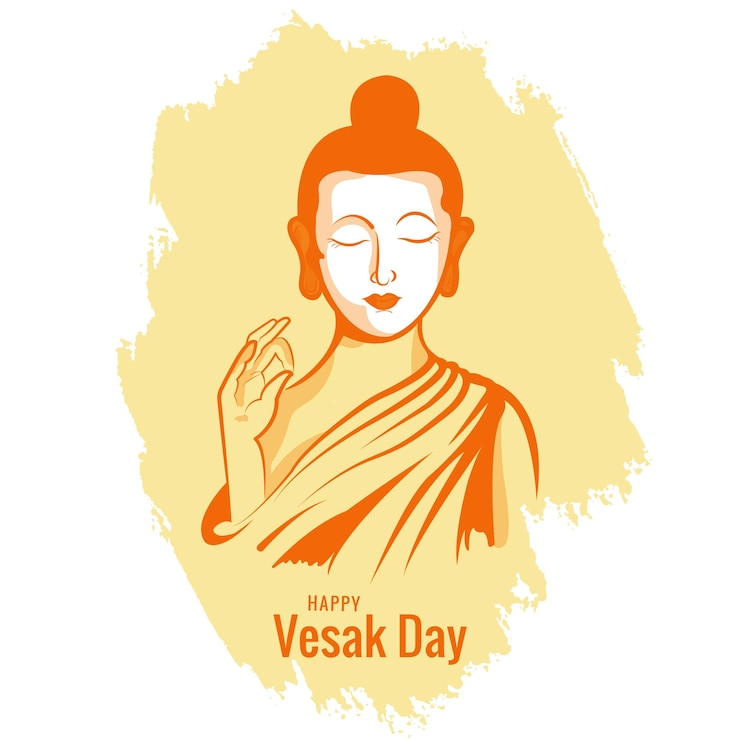 Vector Gratis illustration for happy vesak day card background