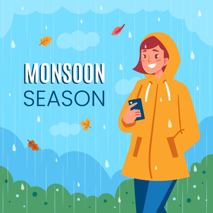 Vector Gratis illustration for monsoon season celebration