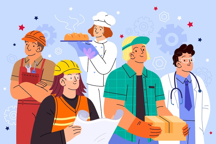 Vector Gratis illustration for us labor day celebration