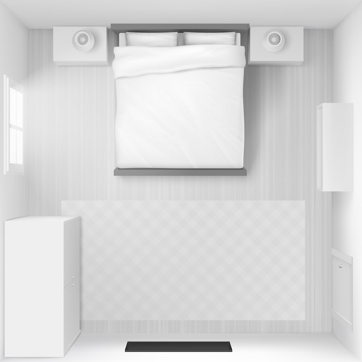 Vector Gratis illustration of bedroom interior top view