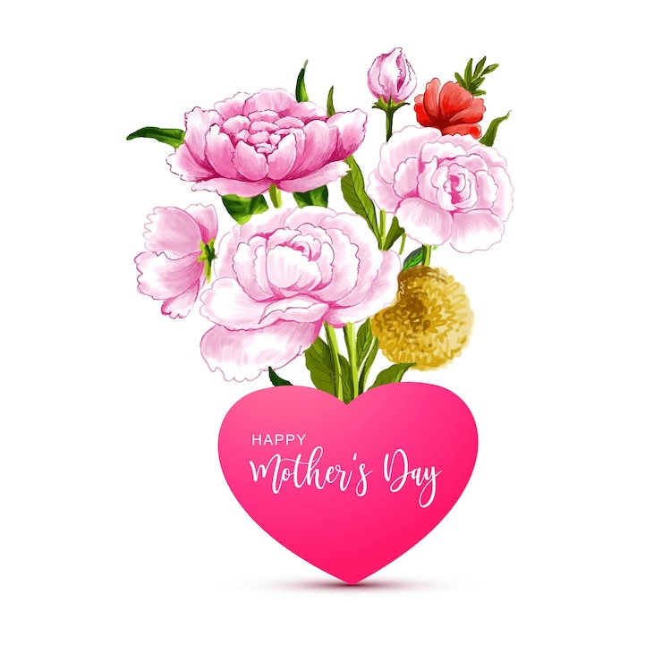 Vector Gratis illustration of bunch of rose with card wishing happy mother's day background