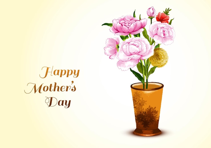 Vector Gratis illustration of bunch of rose with card wishing happy mother's day background