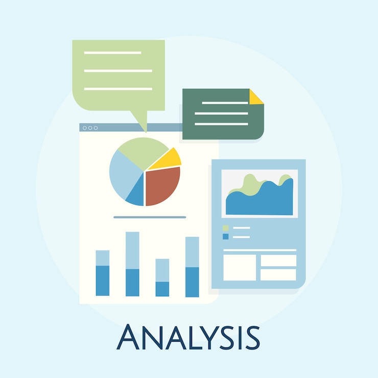 Vector Gratis illustration of business graph analysis