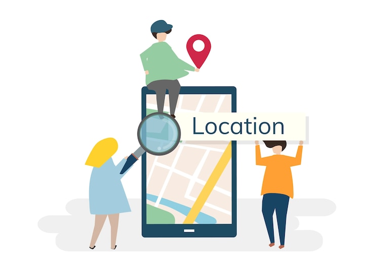 Vector Gratis illustration of characters with traveling and technology concept