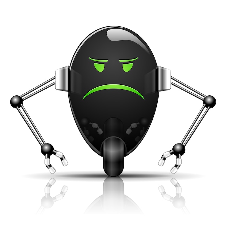 Vector Gratis illustration robot evil egg funny cartoon on white