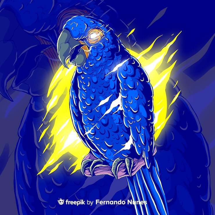 Vector Gratis ilustrasi abstrak burung beo penuh warna