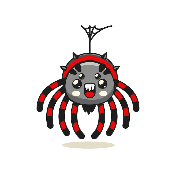 Vector Gratis ilustrasi aranha kartun digambar tangan
