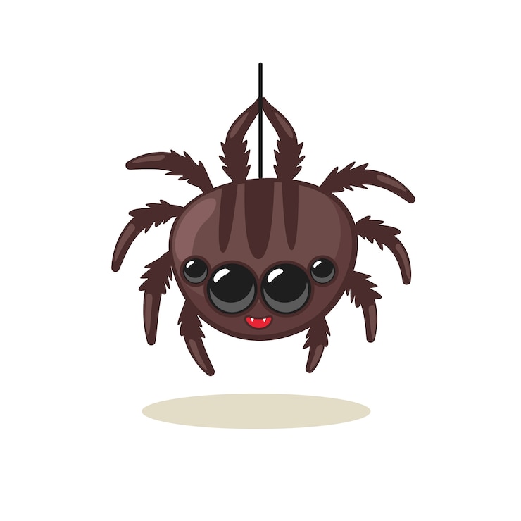 Vector Gratis ilustrasi aranha kartun digambar tangan