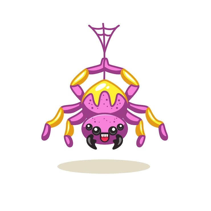 Vector Gratis ilustrasi aranha kartun digambar tangan