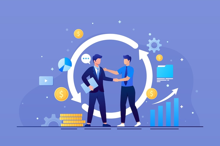 Vector Gratis ilustrasi b2b gradien