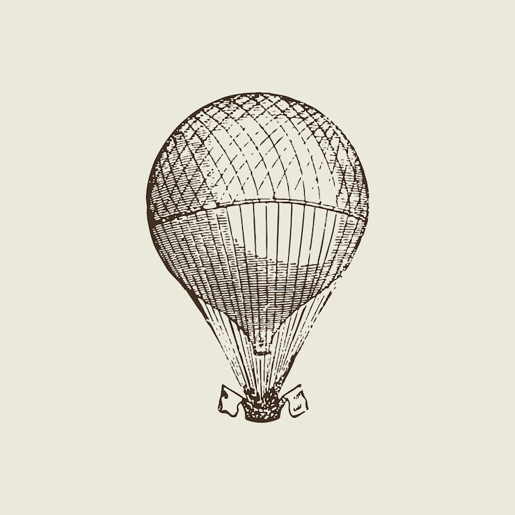 Vector Gratis ilustrasi balon udara panas vintage