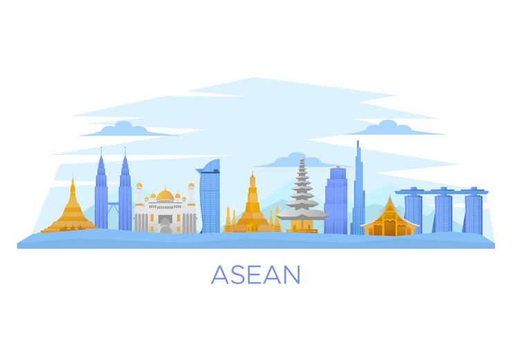 Vector Gratis ilustrasi bangunan asean