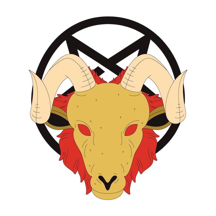 Vector Gratis ilustrasi baphomet digambar tangan