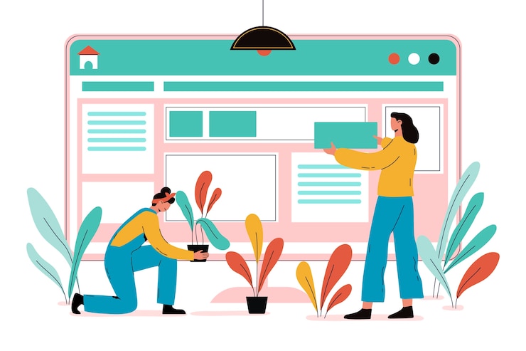 Vector Gratis ilustrasi beranda desain datar yang digambar tangan