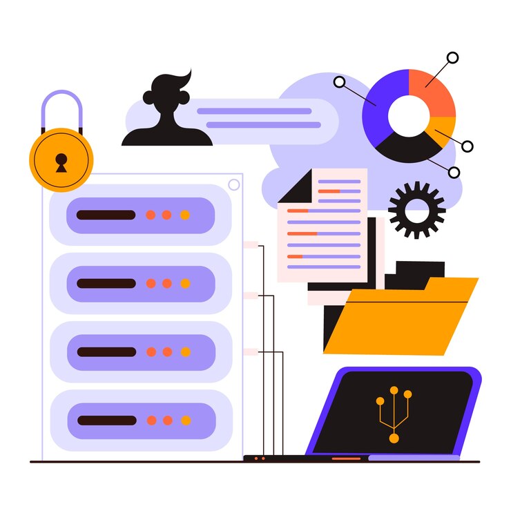 Vector Gratis ilustrasi berbasis data desain datar