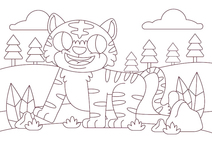 Vector Gratis ilustrasi binatang kebun binatang digambar tangan