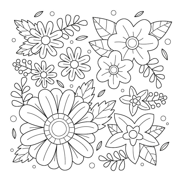 Vector Gratis ilustrasi bunga digambar tangan