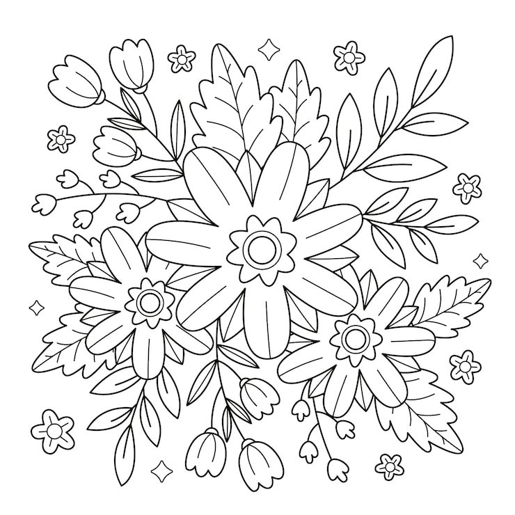 Vector Gratis ilustrasi bunga digambar tangan