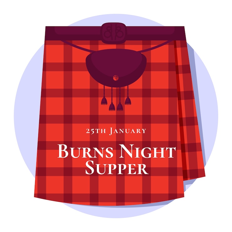Vector Gratis ilustrasi burns night datar