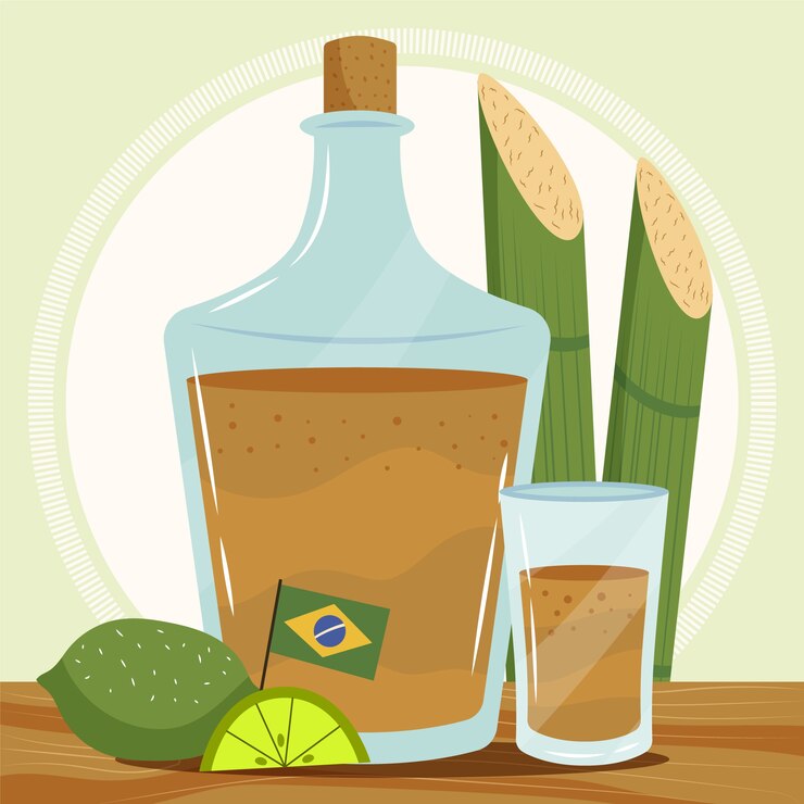 Vector Gratis ilustrasi cachaça segar digambar tangan
