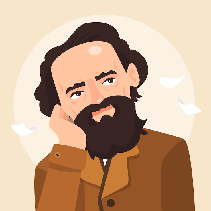 Vector Gratis ilustrasi charles dickens digambar tangan
