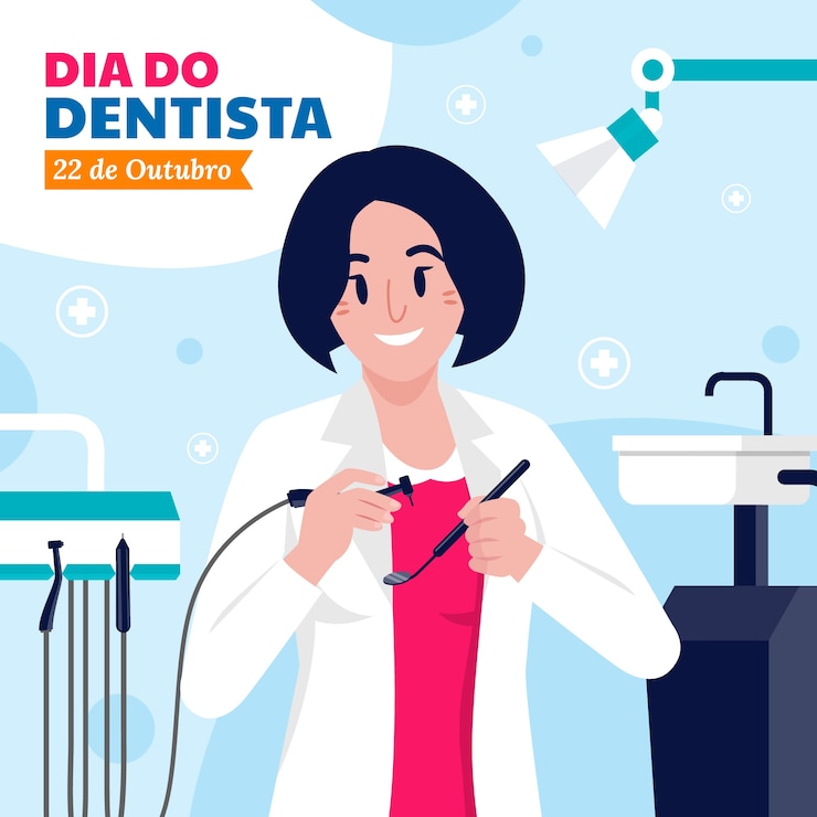 Vector Gratis ilustrasi datar dia do dentista