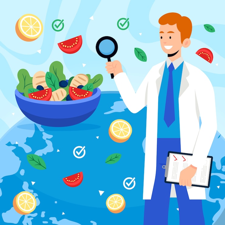 Vector Gratis ilustrasi datar hari keamanan pangan dunia