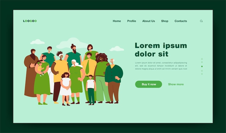 Vector Gratis ilustrasi datar kerumunan multinasional yang berdiri bersama